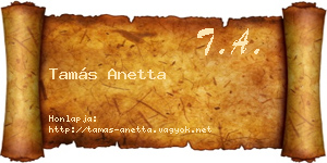 Tamás Anetta névjegykártya
